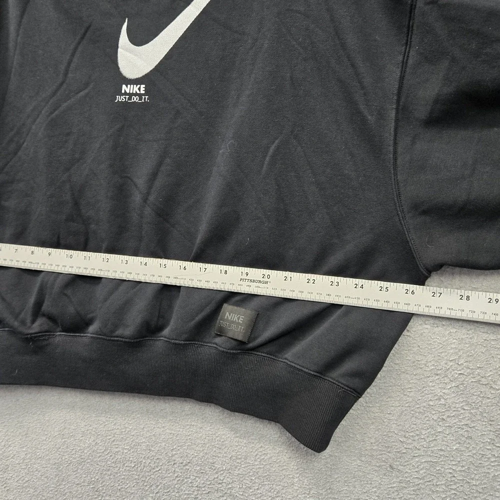 Nike Women Sweatshirt S Black Oversized Swoosh Spellout Logo Just Do It Pullover